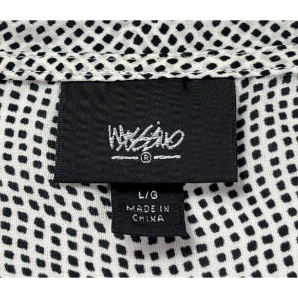 Mossimo Sleeveless Black White Dot Pattern Sheer Top Size L Womens High Low - Picture 7 of 9